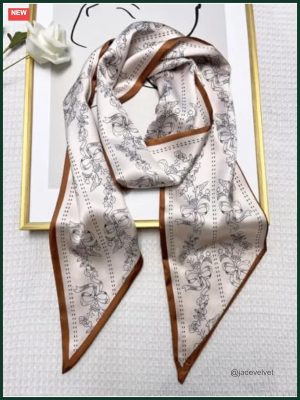Silky Satin Long Scarf for Head, Neck, Hair, and Handbag